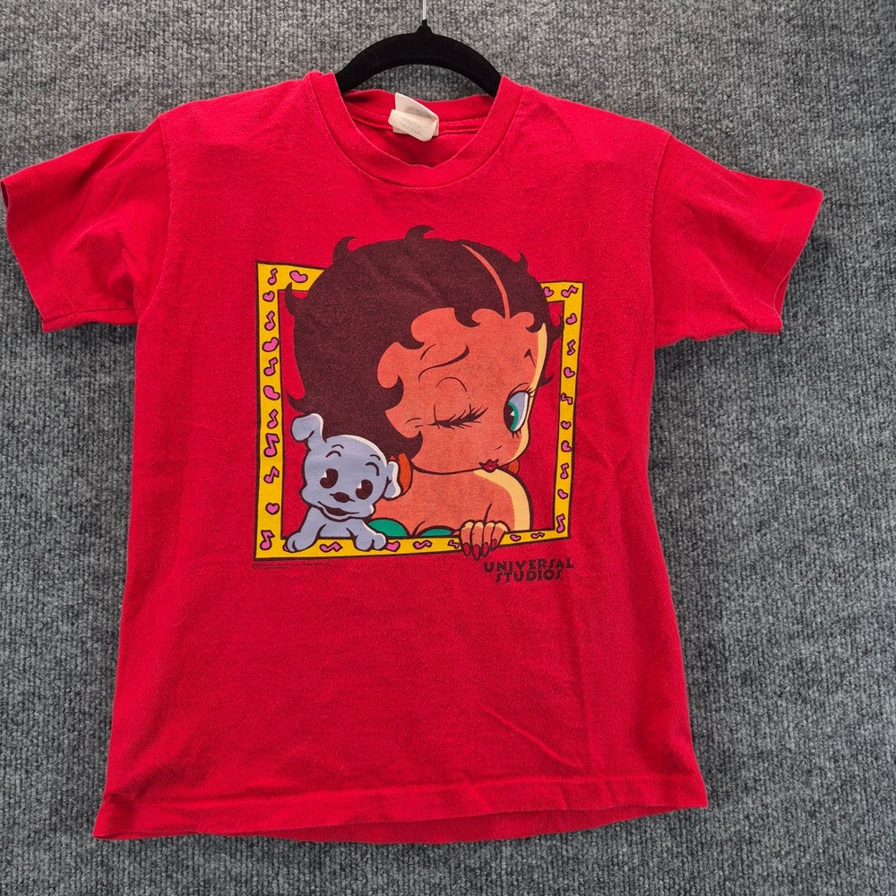 Universal Studios Betty Boop Vintage 1995 Graphic Youth Medium Red Kids T-Shirt